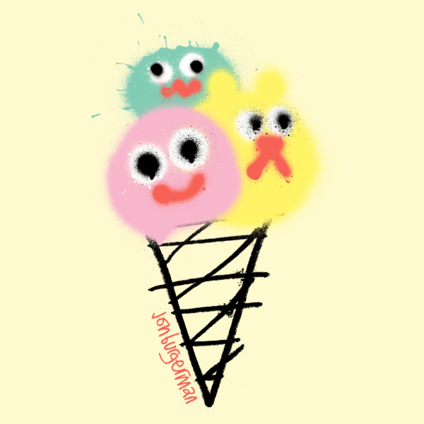 VL x Jon Burgerman Youth T-Shirt Image 2. 