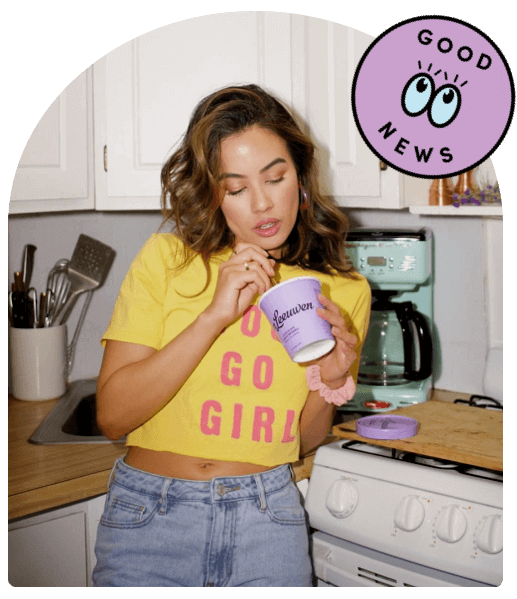 woman eating ice cream